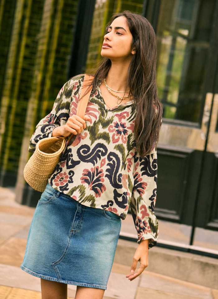 MaryJayne Blouse - Coral Palm Baukjen