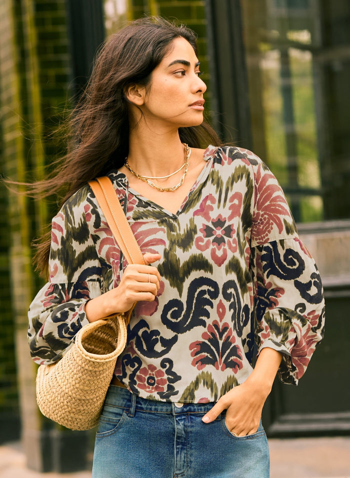 MaryJayne Blouse - Coral Palm Baukjen