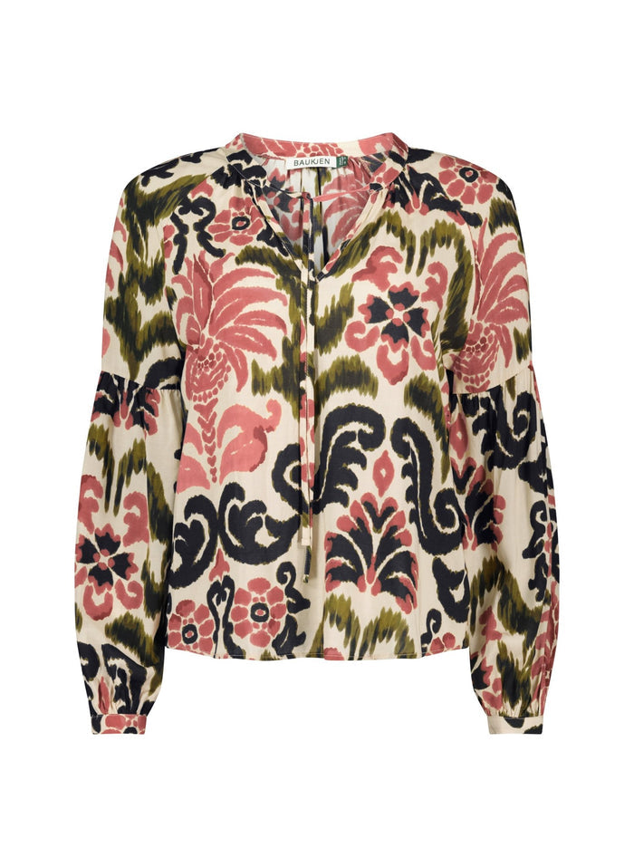 MaryJayne Blouse - Coral Palm Baukjen