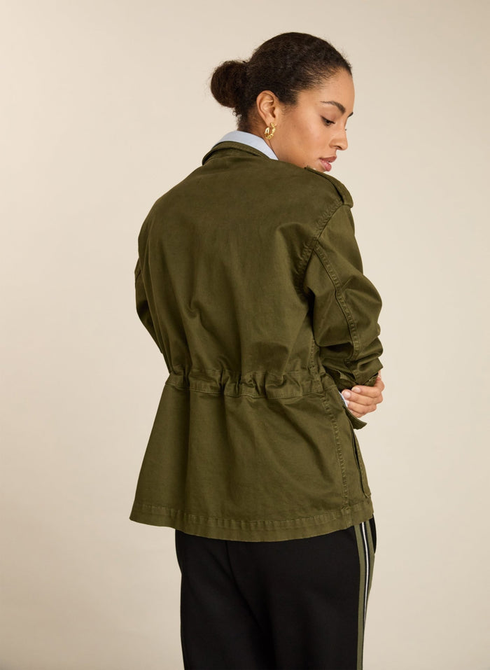 Mattie Organic Cotton Cargo Jacket - Dark Olive Baukjen