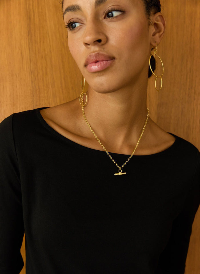 May Boatneck Top - Caviar Black Baukjen