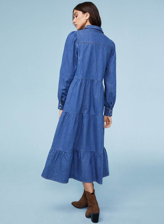 Mel Organic Cotton Dress - Washed Indigo Baukjen