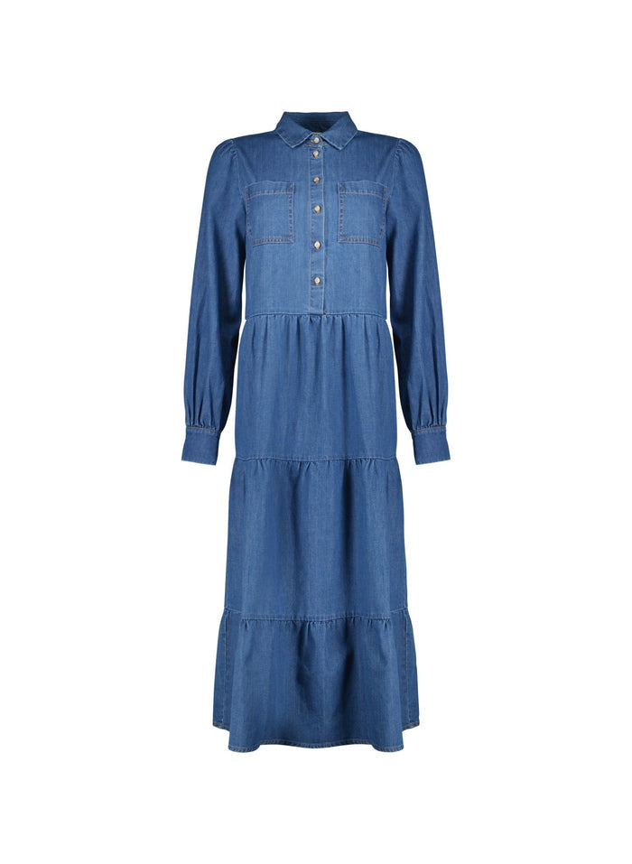 Mel Organic Cotton Dress - Washed Indigo Baukjen