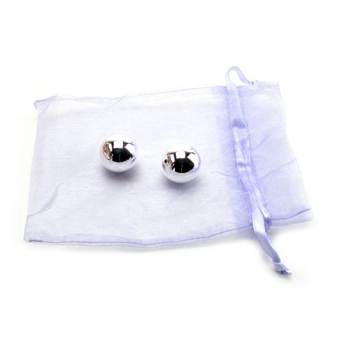 Metallic Weighted Orgasm Balls in Silver by  California Exotics -  - 3