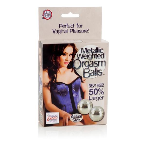 Metallic Weighted Orgasm Balls in Silver