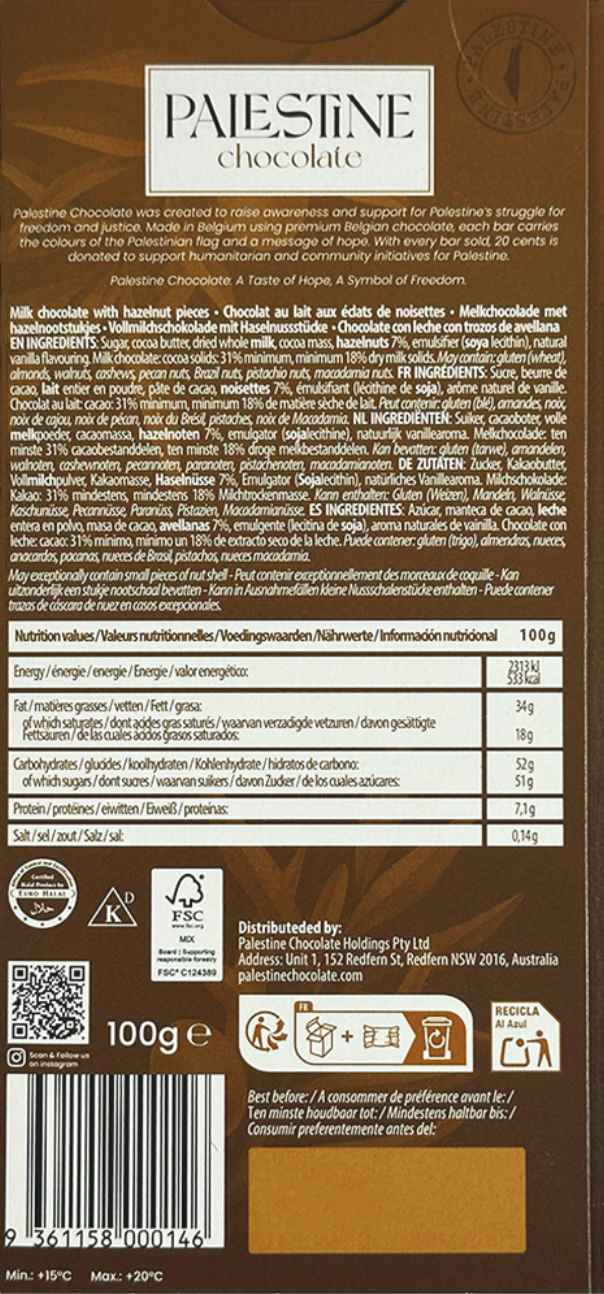 Milk Chocolate with Hazelnut 100g