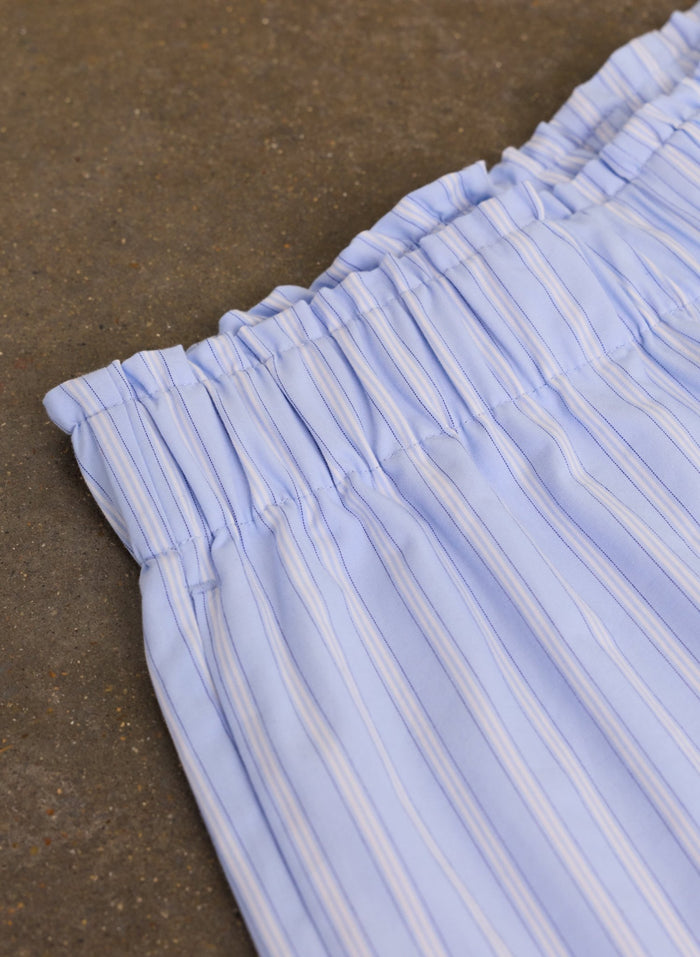 Minnie Organic Cotton Stripe Pyjama Shorts - Blue & White Stripe Baukjen