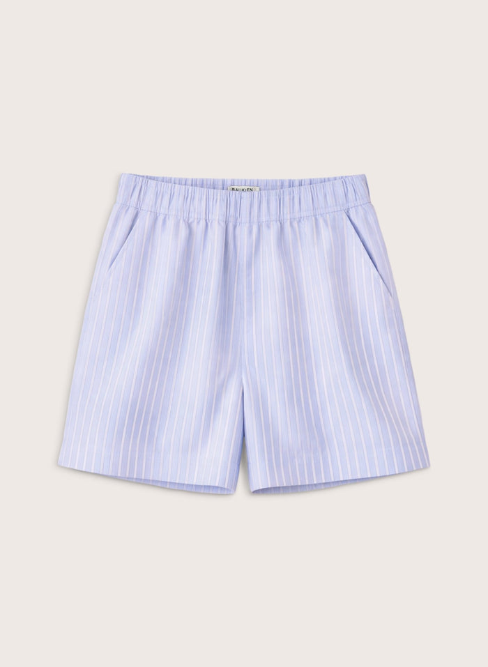 Minnie Organic Cotton Stripe Pyjama Shorts - Blue & White Stripe Baukjen