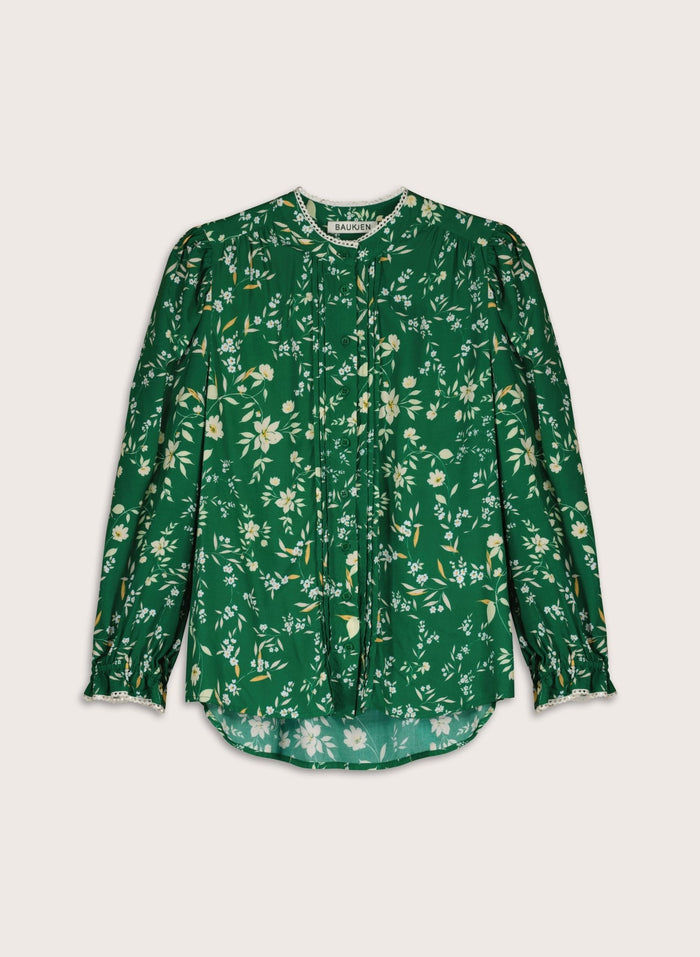 Natalia Printed Blouse - Emerald Floral Baukjen