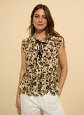 Nicole Printed Sleeveless Blouse - Brown Cheetah Baukjen
