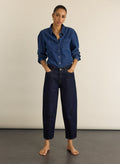 Nixi Organic Cotton Stretch Denim Barrel Jeans - Dark Denim Baukjen