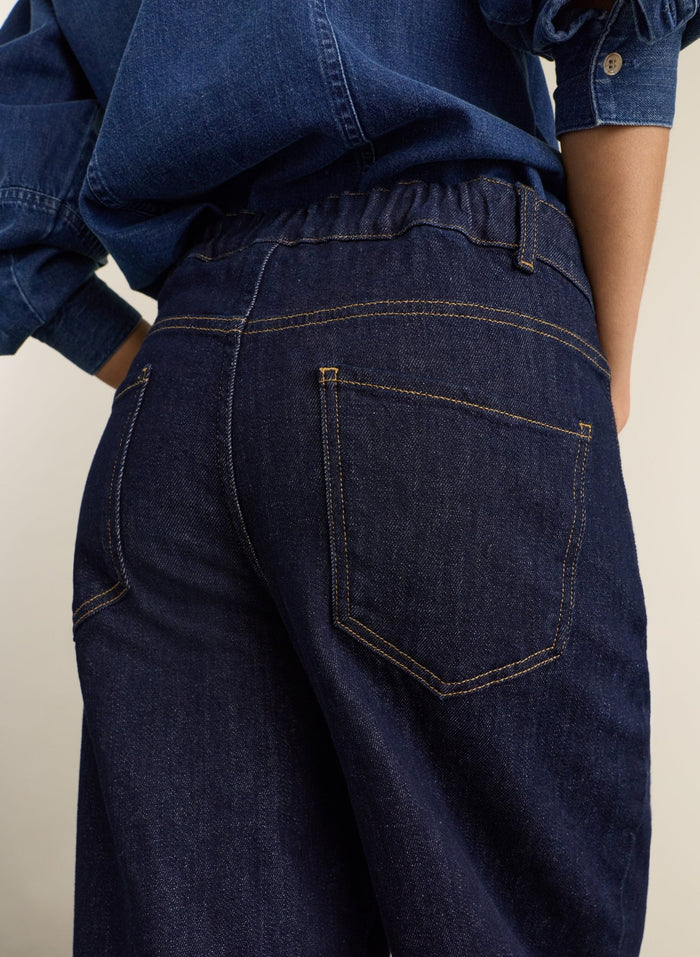 Nixi Organic Cotton Stretch Denim Barrel Jeans - Dark Denim Baukjen
