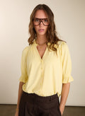 Noa Short Sleeve Blouse - Butter Yellow Baukjen