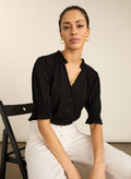Noa Short Sleeve Blouse - Caviar Black Baukjen
