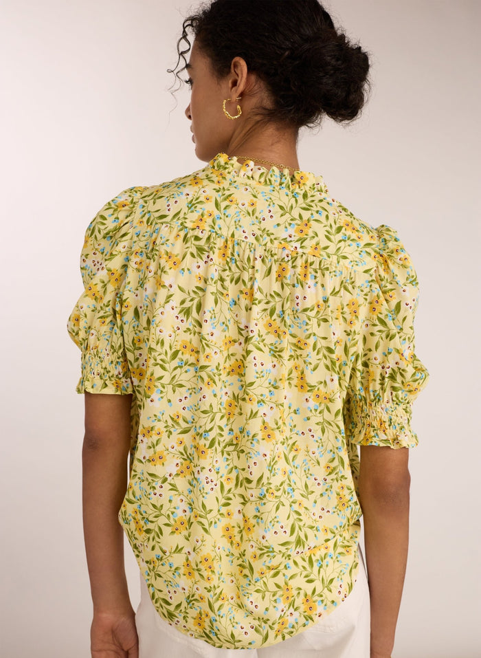 Nolan Printed Blouse - Yellow Trailing Floral Baukjen