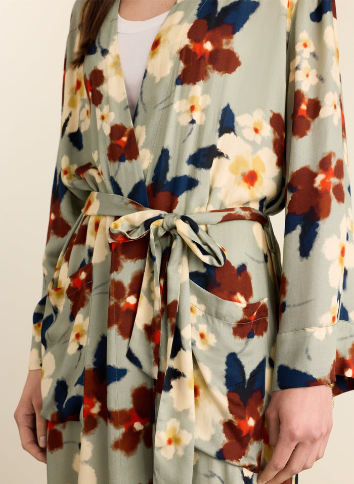 Onassia Printed Robe - Seafoam Japanese Floral Baukjen