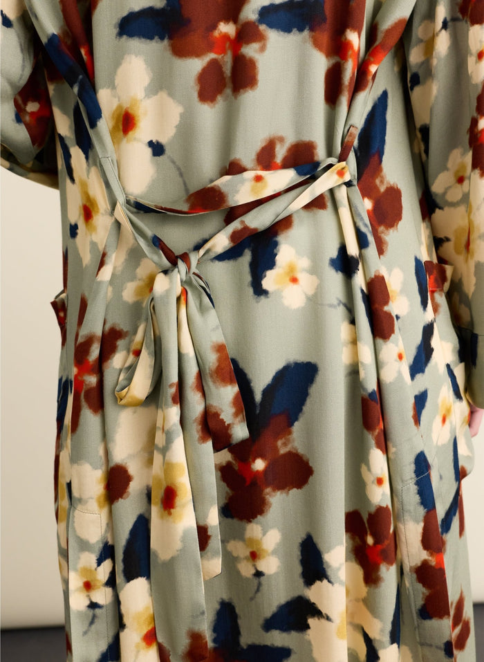 Onassia Printed Robe - Seafoam Japanese Floral Baukjen