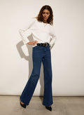 Organic Stretch Cotton Pocket Wide Leg Jeans - Dark Indigo Baukjen