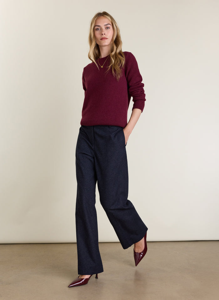 Petite Gwynnie Wool Blend Wide Leg Trousers