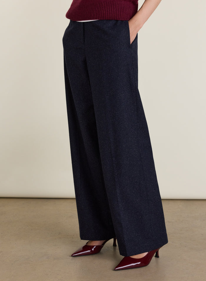 Petite Gwynnie Wool Blend Wide Leg Trousers