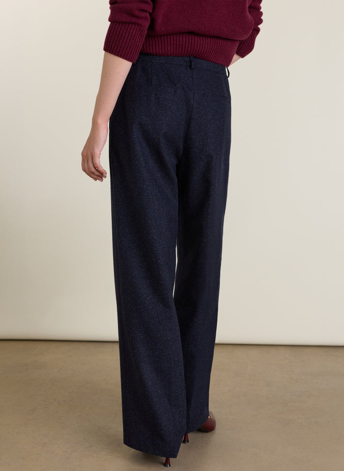 Petite Gwynnie Wool Blend Wide Leg Trousers
