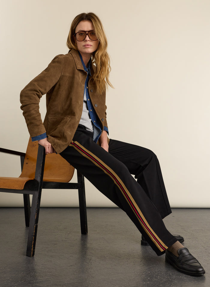 Petite Marjorie Side Stripe Ponte Trousers