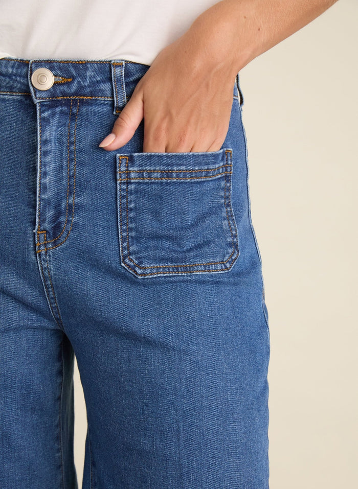 Petite Robyn Organic Cotton Stretch Jeans - Washed Indigo Baukjen