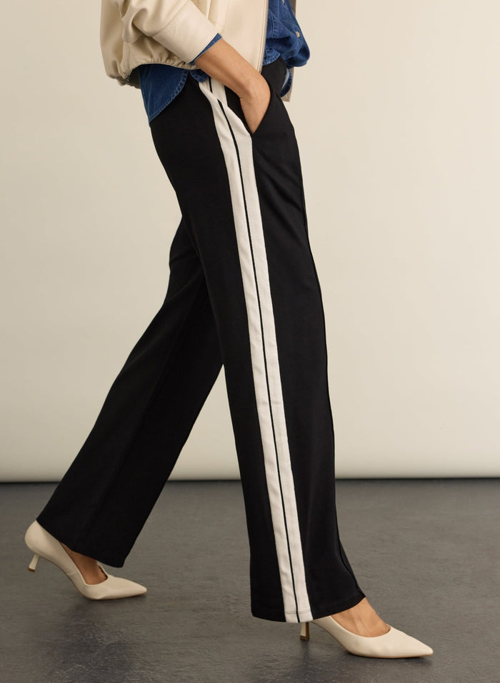 Petite Tippi 2.0 Side Stripe Trousers - Black & Cream Baukjen