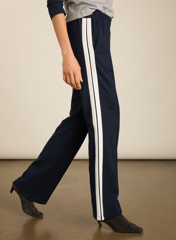 Petite Tippi 2.0 Side Stripe Trousers - Classic Navy & Soft White Baukjen