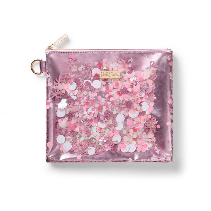 Pink Bow Confetti Everything Pouch