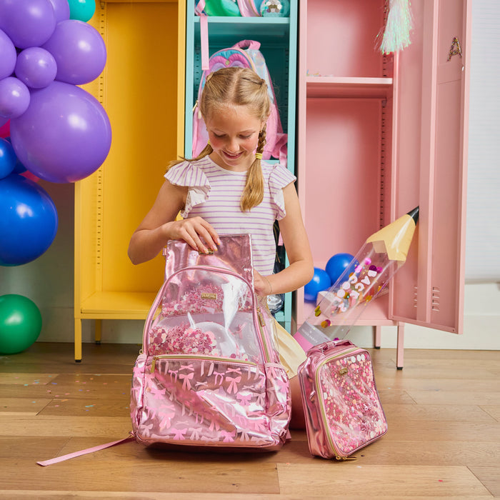 Pink Bow Confetti Everything Pouch