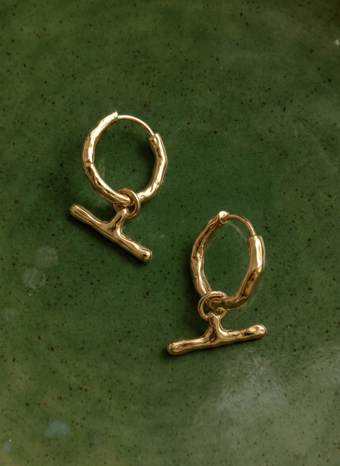 Pippa T Bar Small Hoop Earrings - One Size Baukjen