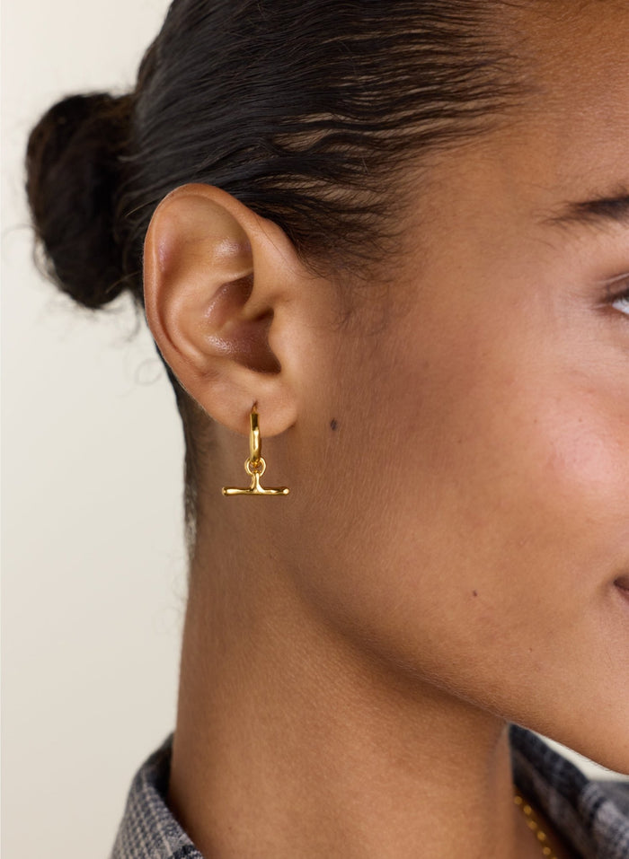 Pippa T Bar Small Hoop Earrings - One Size Baukjen
