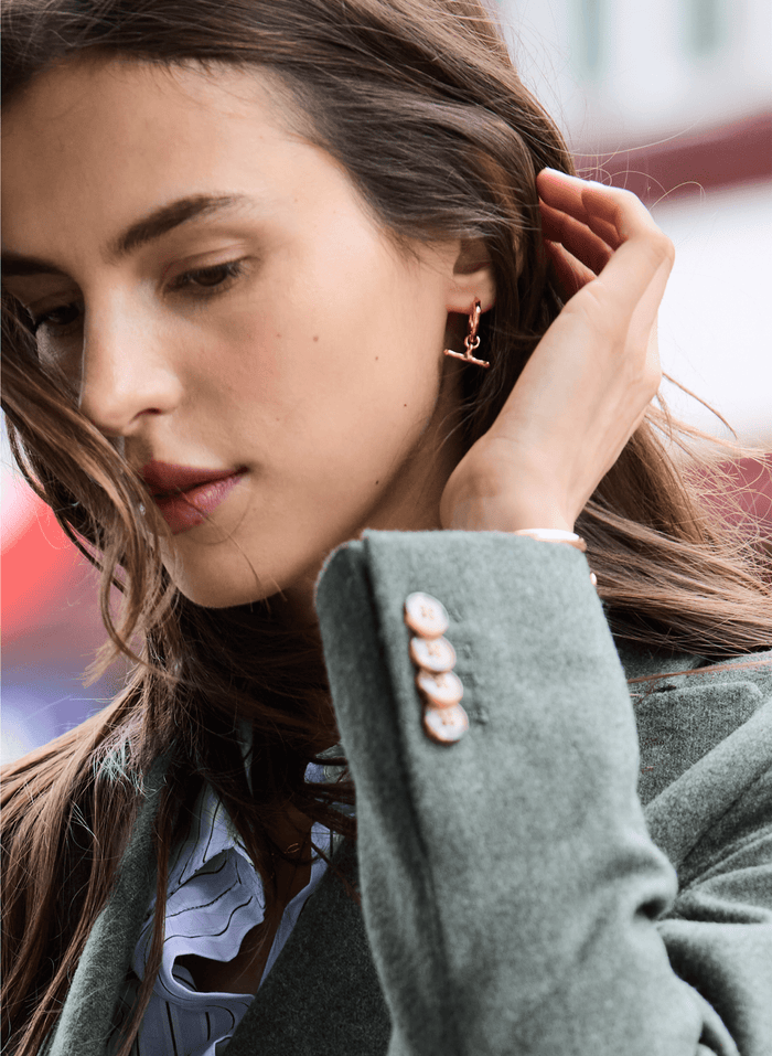 Pippa T Bar Small Hoop Earrings - One Size Baukjen