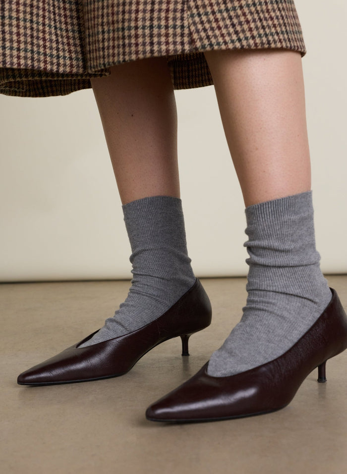 Poppy Organic Cotton Socks - Grey Marl Baukjen