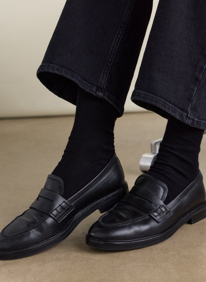 Poppy Organic Cotton Socks - Black Baukjen
