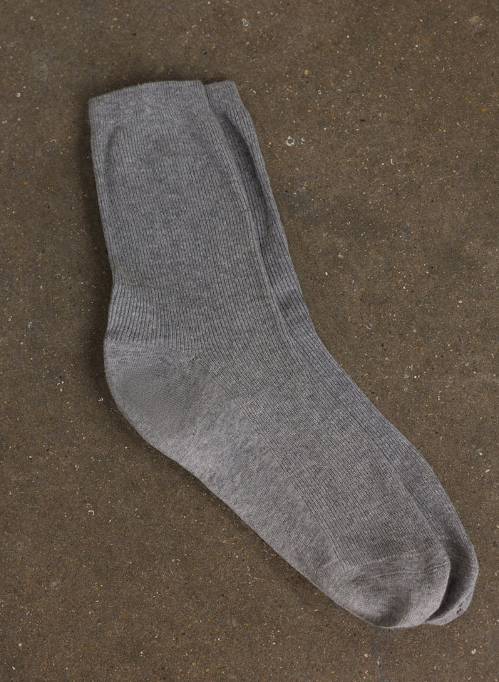 Poppy Organic Cotton Socks - Grey Marl Baukjen