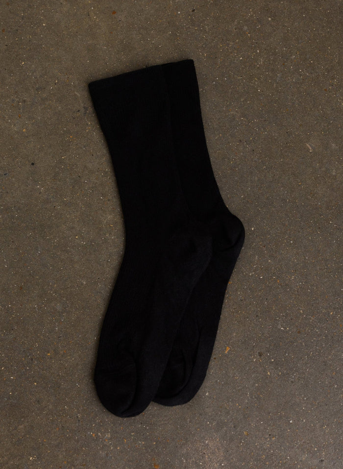 Poppy Organic Cotton Socks - Black Baukjen