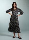 Purnita Dress - Blue Blurred Ditsy Baukjen