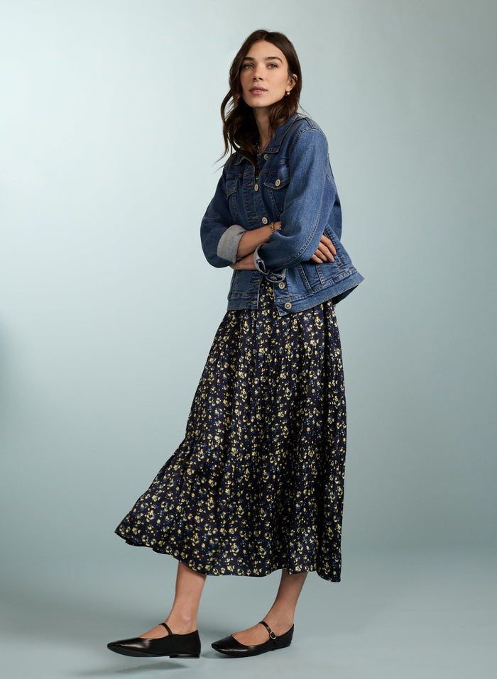 Purnita Dress - Blue Blurred Ditsy Baukjen