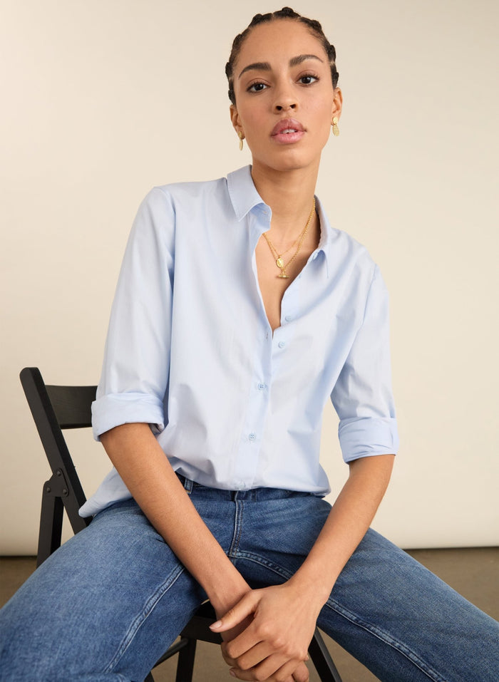 Riemke Organic Cotton Shirt - Ice Blue Baukjen