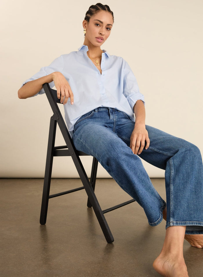 Riemke Organic Cotton Shirt - Ice Blue Baukjen