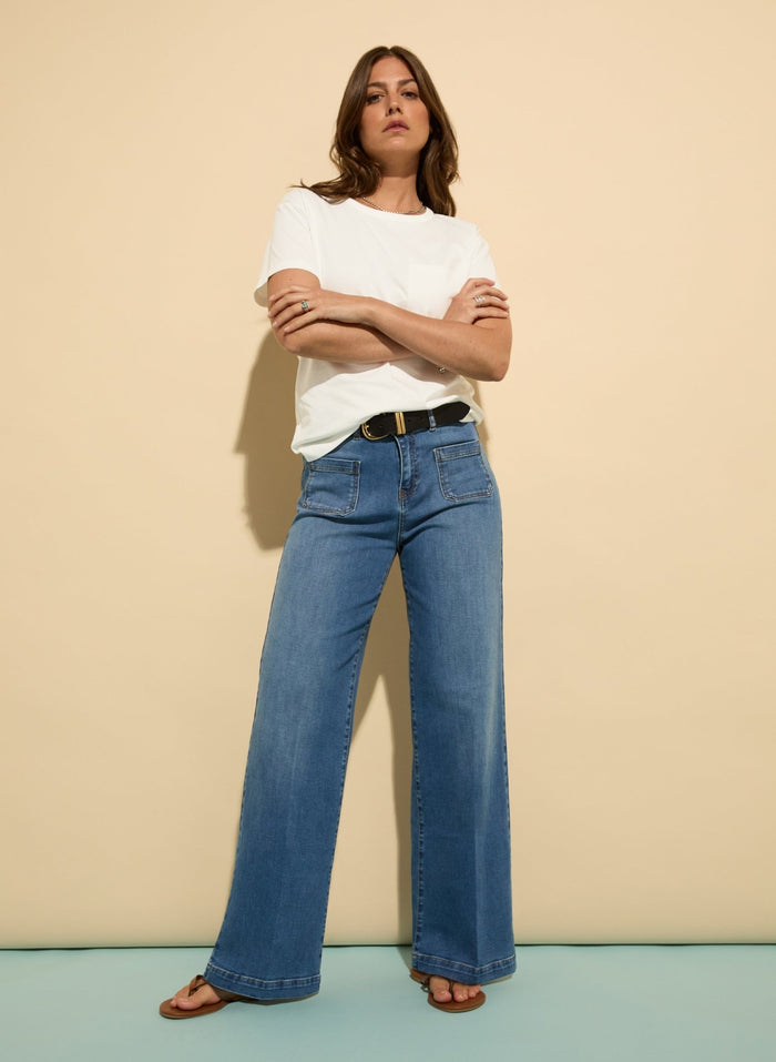 Robyn Organic Cotton Stretch Jeans - Light Washed Indigo Baukjen