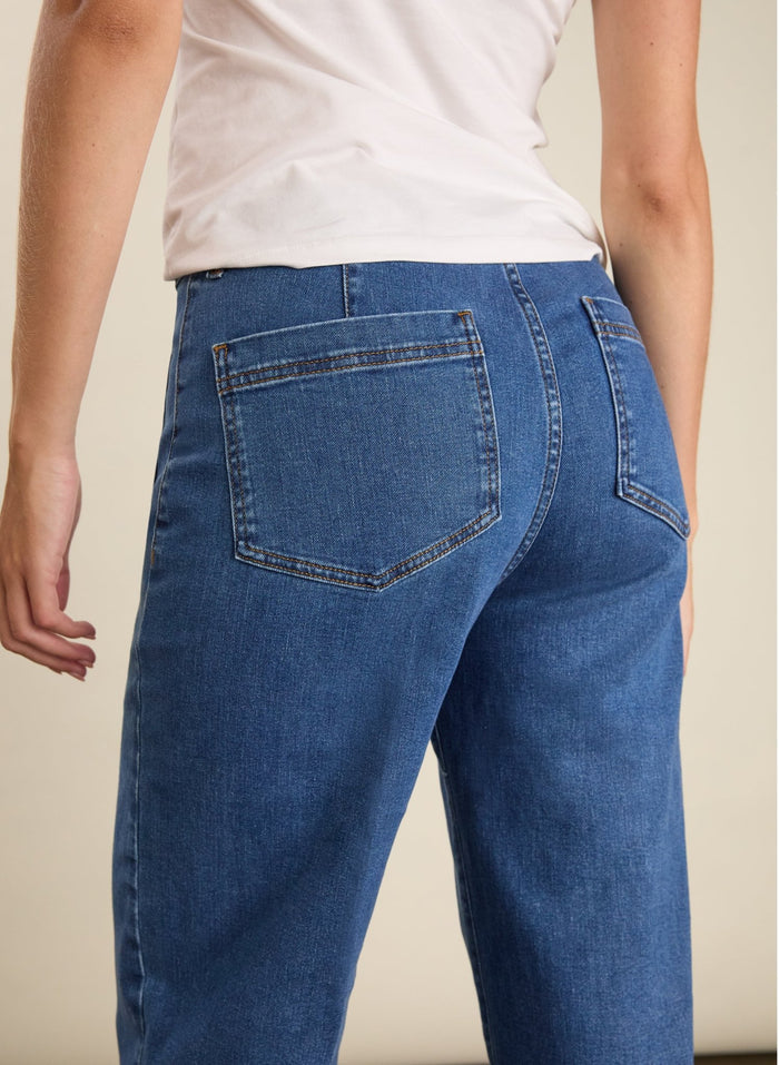 Petite Robyn Organic Cotton Stretch Jeans - Washed Indigo Baukjen