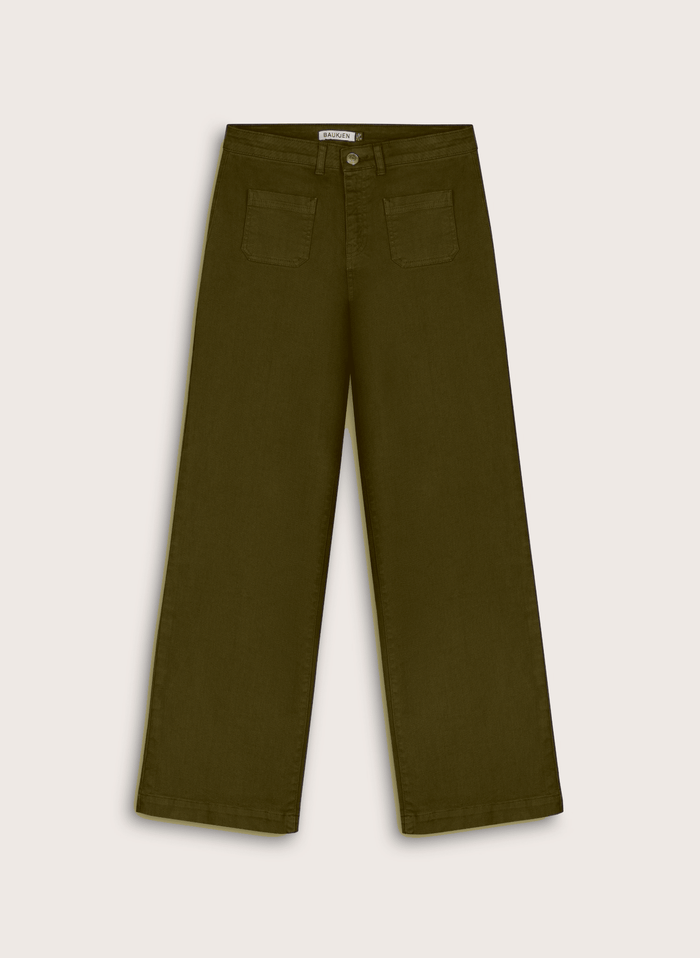 Robyn Organic Cotton Stretch Jeans - Dark Olive Baukjen
