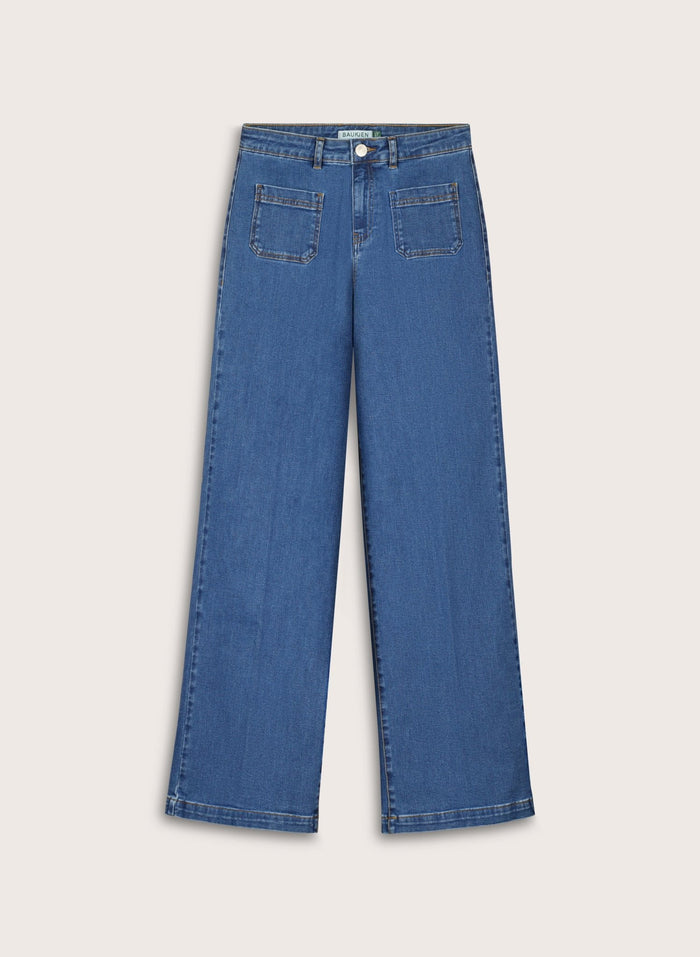 Petite Robyn Organic Cotton Stretch Jeans - Washed Indigo Baukjen