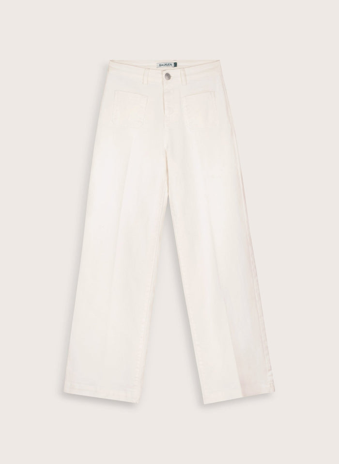 Robyn Organic Cotton Stretch Jeans - Soft White Baukjen