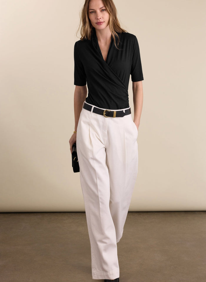 Rosamund Wrap Top - Caviar Black Baukjen