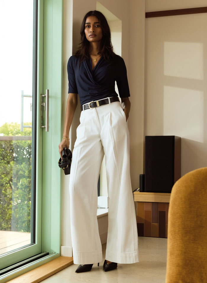 Rosamund Wrap Top - Classic Navy Baukjen