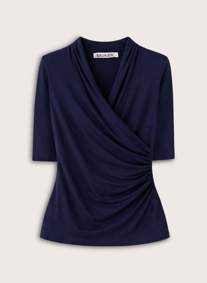 Rosamund Wrap Top - Classic Navy Baukjen